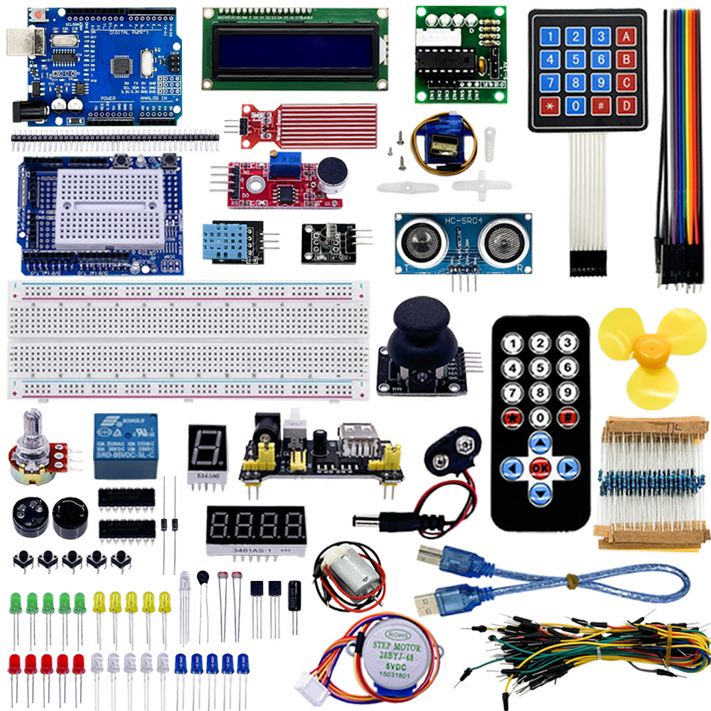 Arduino Uno Starter Kit - مجموعة أدوات التعلم الفائقة الجديدة لإلكترونيات