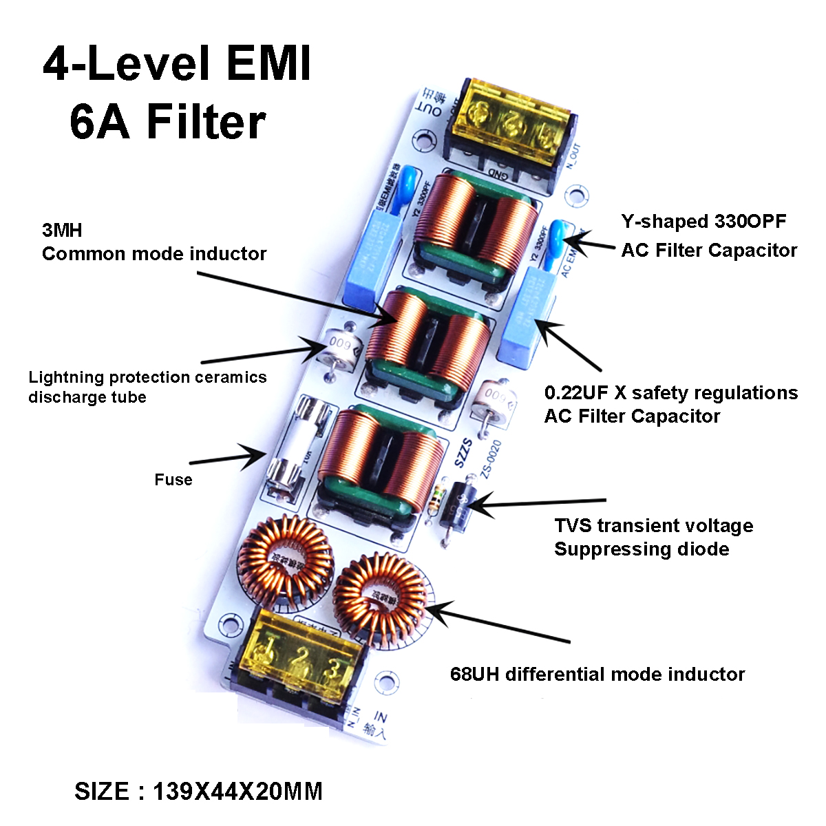 110V 220V AC EMI فلتر 6A 10A 4 - مراجعة Diy Electronic Load وسعره