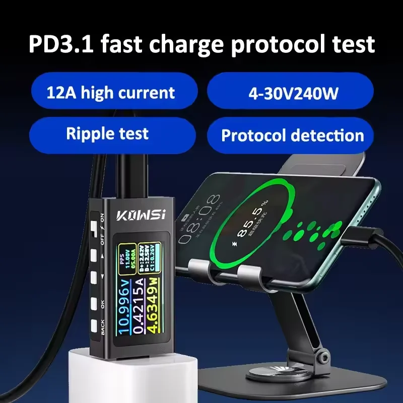 KWS-X1 Type-C الحالي والجهد رص - مراجعة Diy Electronic Load وسعره
