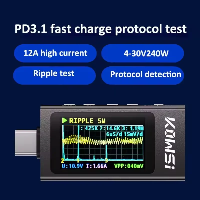KWS-X1 Type-C الحالي والجهد رص - مراجعة Diy Electronic Load وسعره