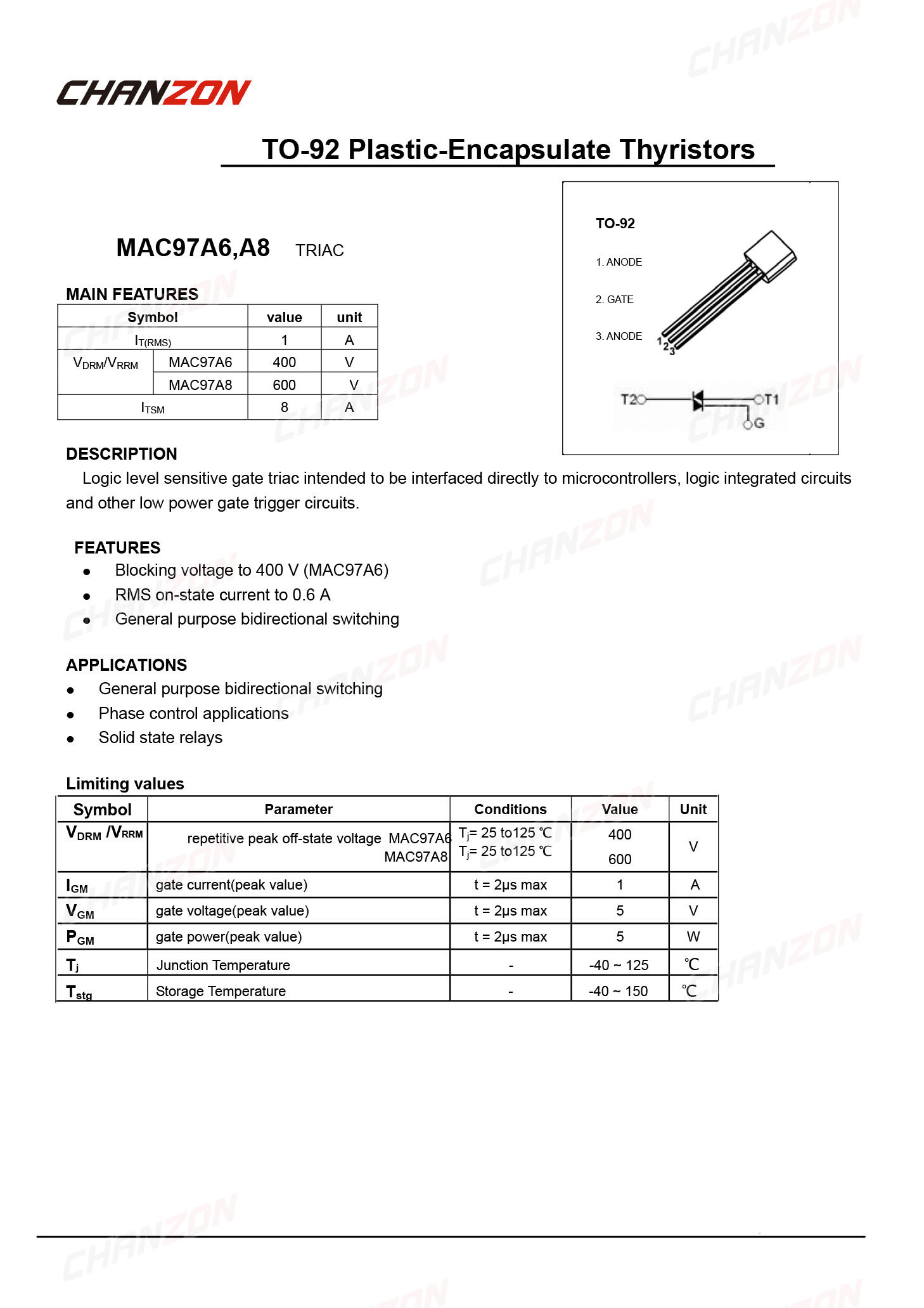 50 قطعة MAC97A6 TO-92 Triac SC - مراجعة Diy Electronics For Sale وسعره