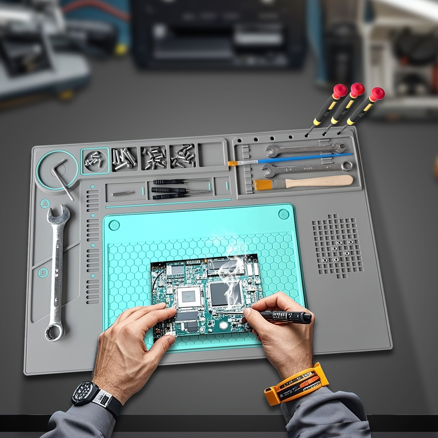مقاومة للحرارة لحام حصيرة العز - مراجعة Soldering Iron Kit وسعره
