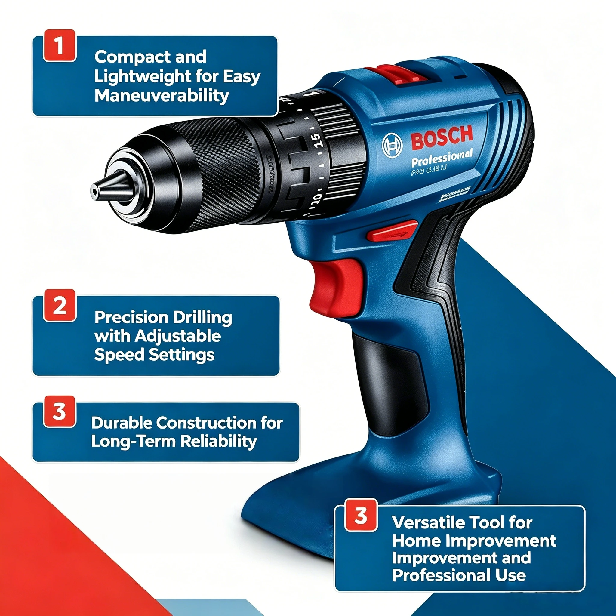 مثقاب تأثير بدون فرشاة من بوش، - مراجعة Bosch Drill Gsb 18V وسعره